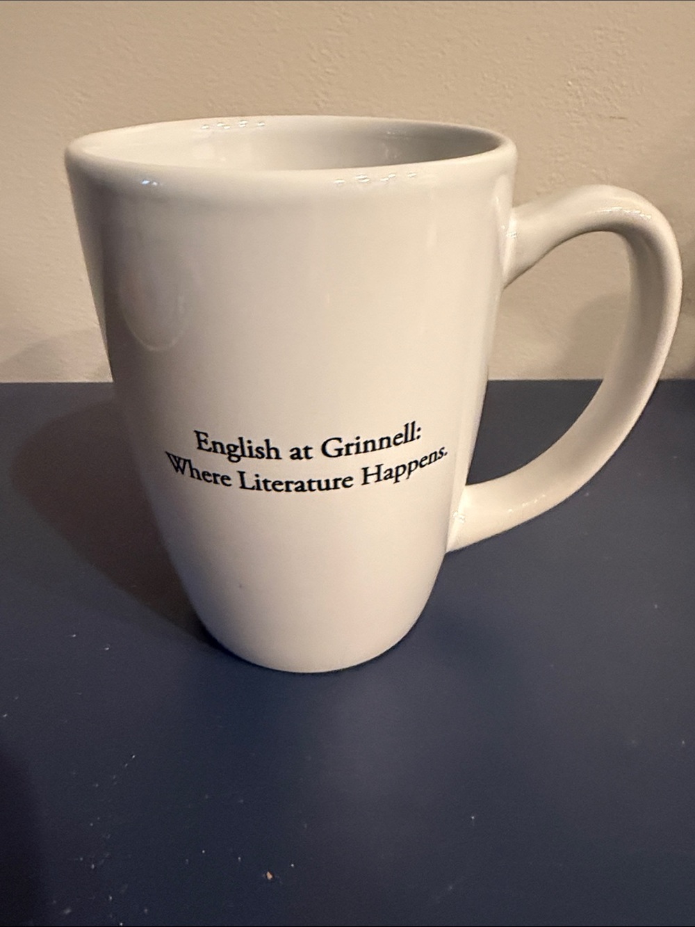 Grinnell College "English at Grinnell:Where Literature Happens." Coffee Mug